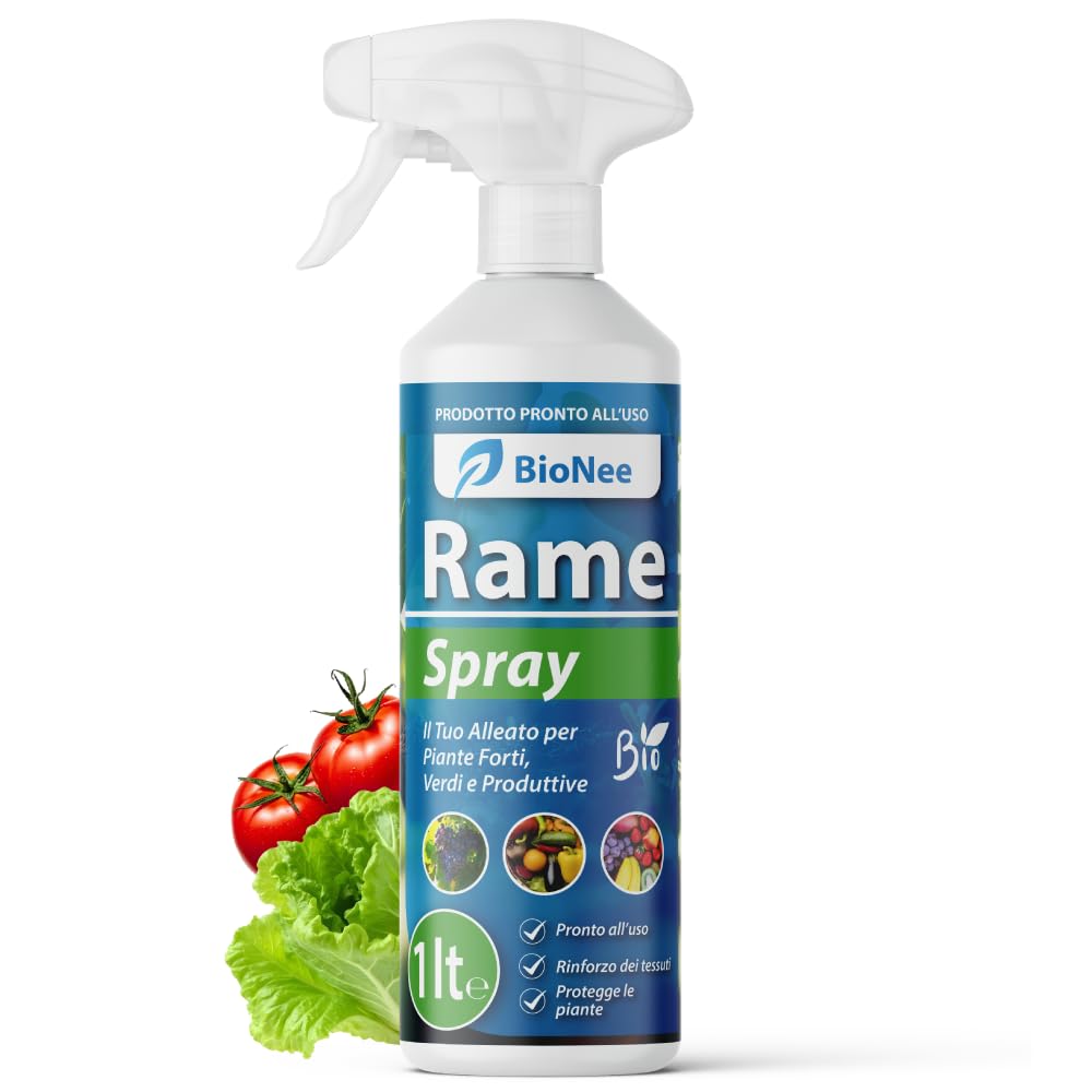 Rame Spray 1l – Trattamento naturale pronto all’uso per piante ornamentali, da frutto, orto e giardino – Con rame, caolino e microelementi (ramespray)