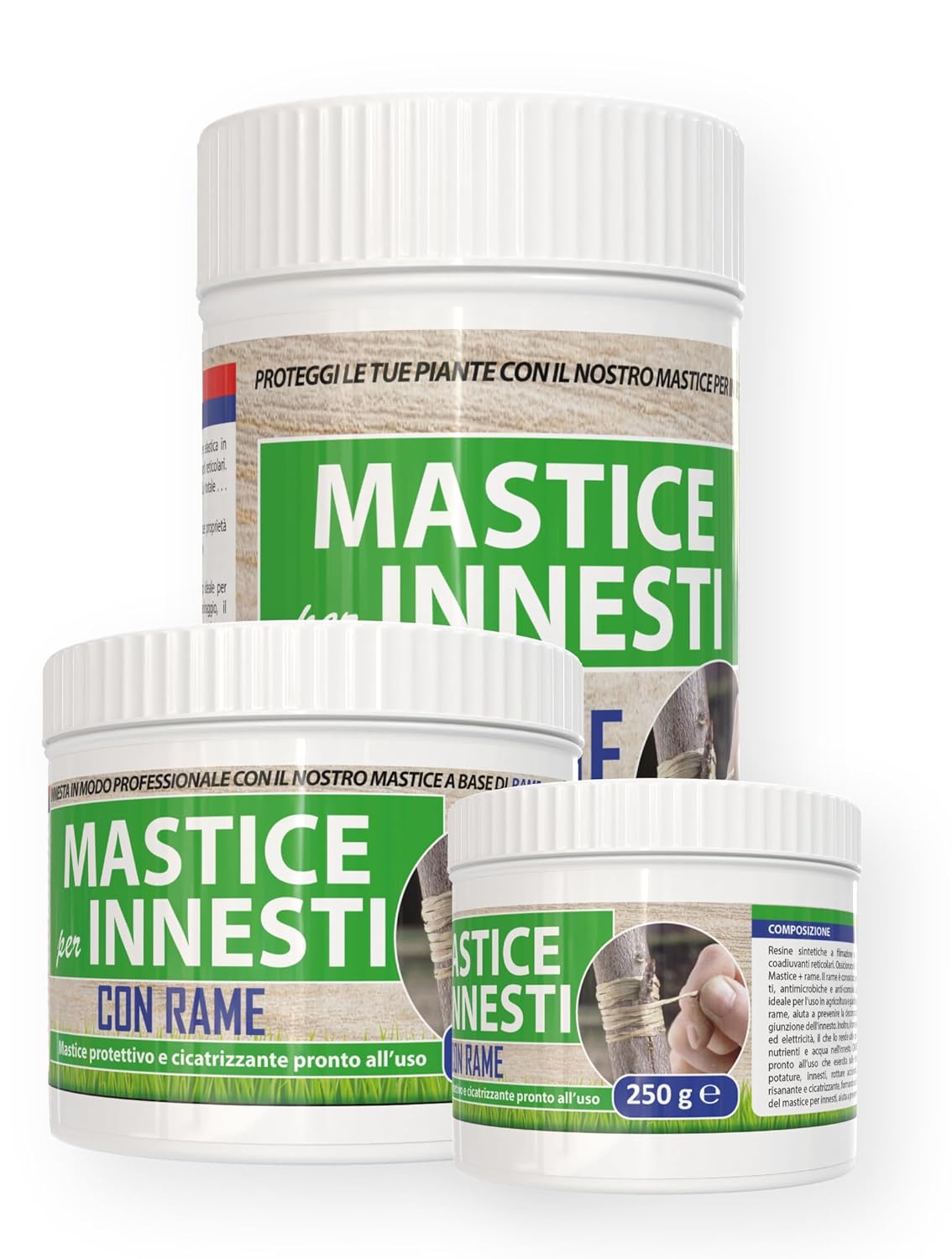 Mastice Per Innesti E Potature - Con Rame - Antibatterico Pasta Cicatrizzante Curativa Per Ferite Piante Alberi Arbusti (500 gr)