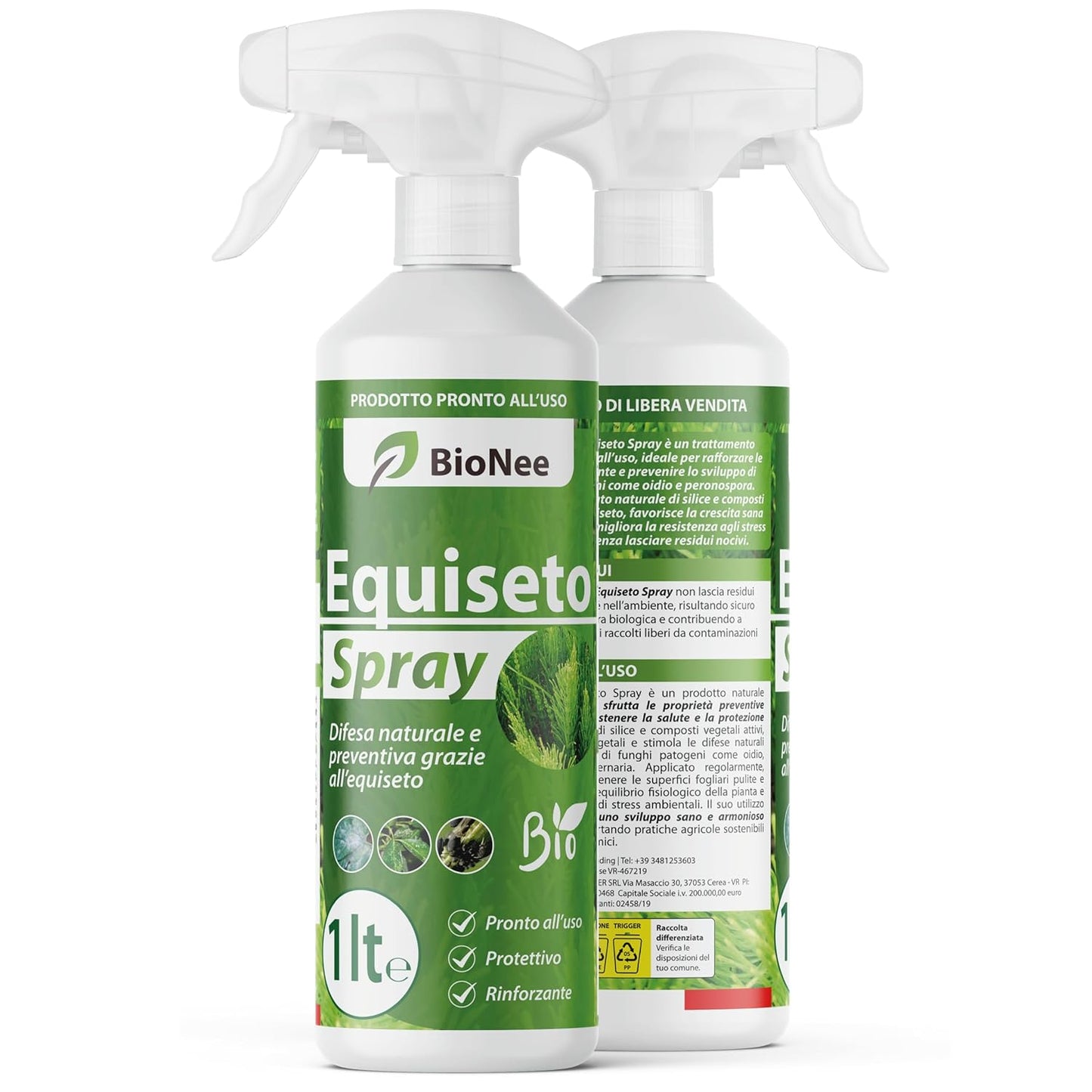 Equiseto Spray 1 l | Pronto all'Uso | Protettivo Naturale Preventivo | Difesa contro Oidio e Peronospora | Per Orti, Frutteti e Colture Biologiche