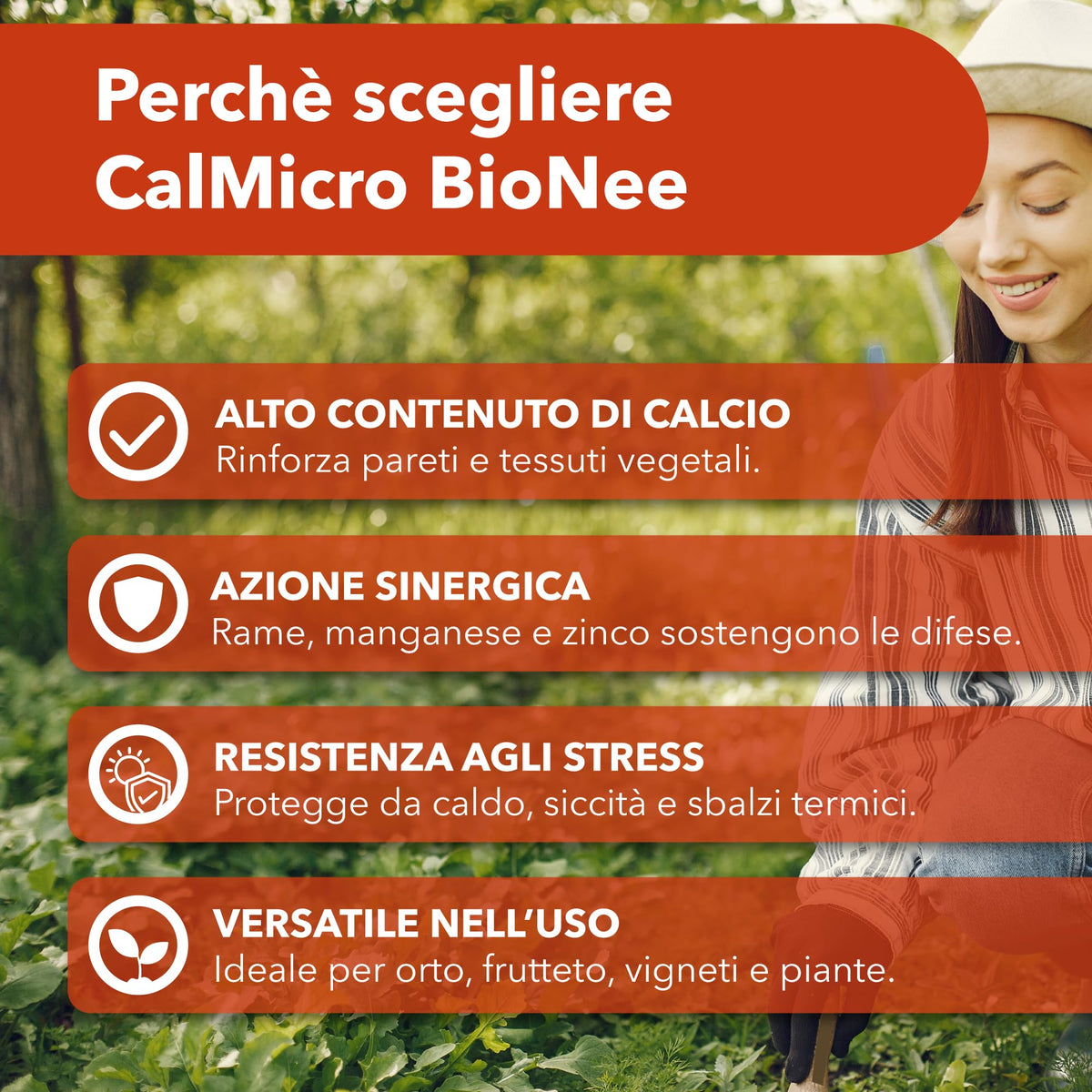 Bionee CalMicro 1 Kg – Concime a Base di Calcio Micronizzato con Rame, Manganese e Zinco | Rafforza i Tessuti Vegetali e Protegge da Stress Ambientali | Per Orto, Frutteto, Vite e Piante Ornamentali