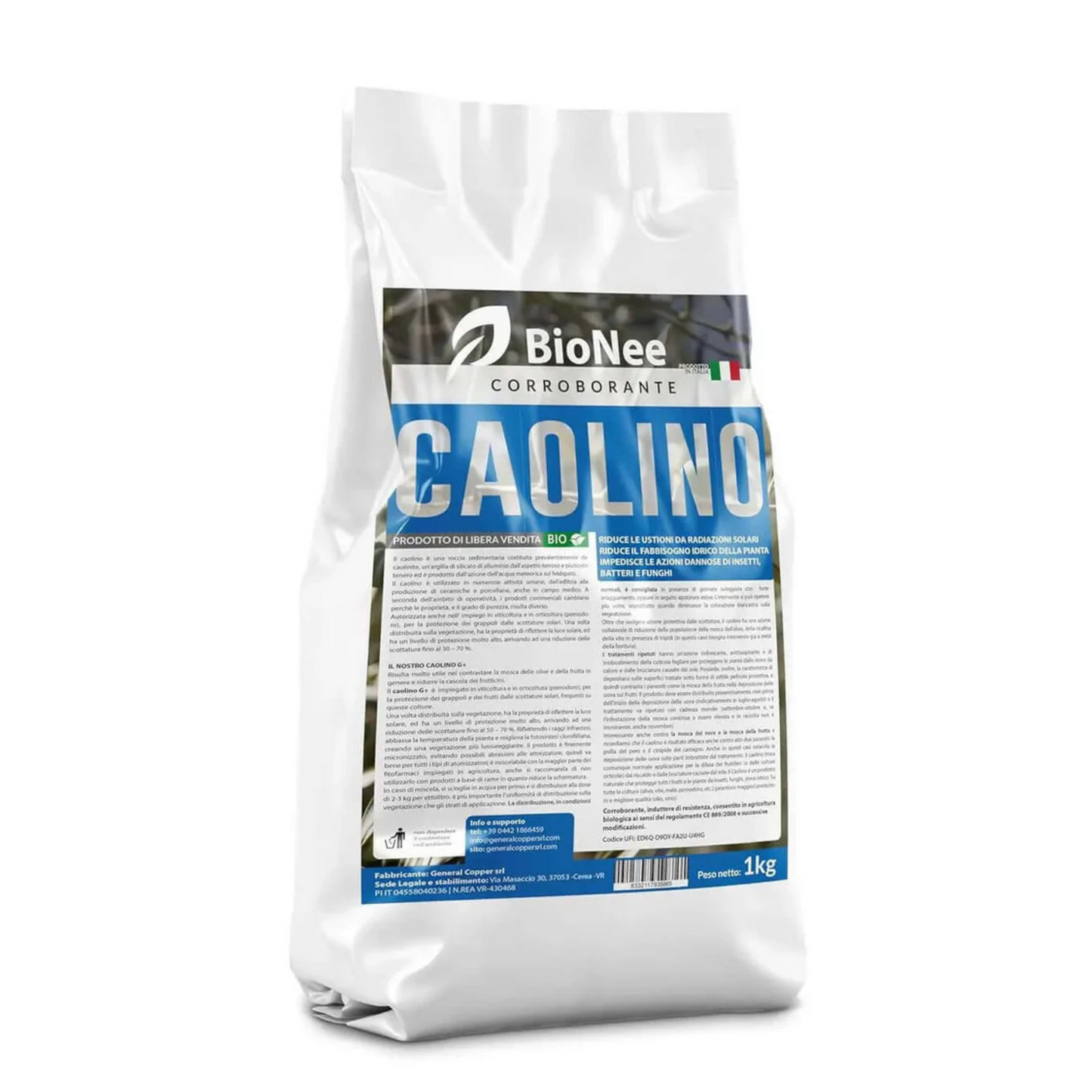 Bionee - Caolino corroborante potenziatore difese naturali MOSCA DELL'OLIVO 1 kg