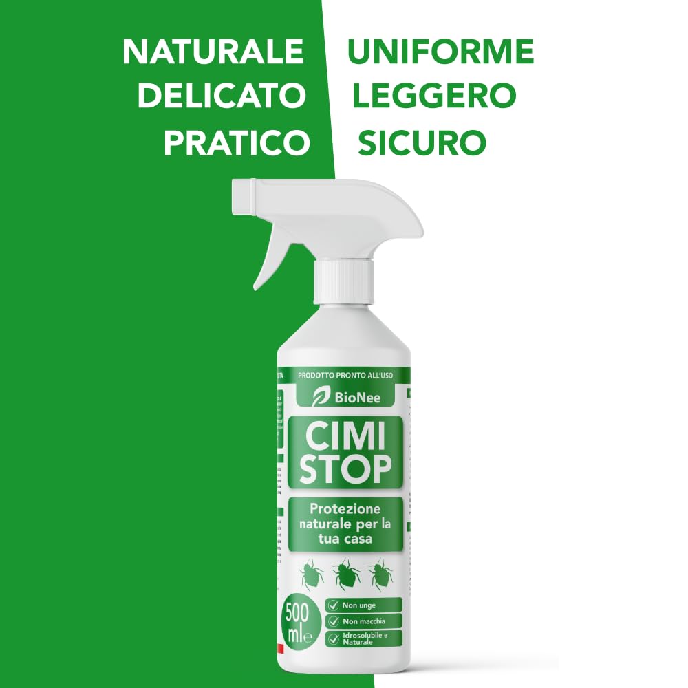 CimiSTOP BioNee – Spray Naturale Pronto all’Uso per Superfici Domestiche | Aiuta a Ridurre il Passaggio delle Cimici | Non Unge, Non Macchia – 500 ml