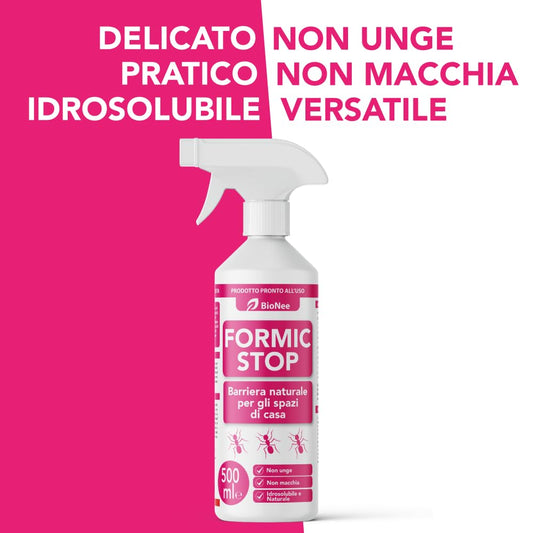 BioNee Formic Stop Spray Pronto all’Uso 500 ml – Barriera naturale per gli spazi di casa – per infissi, davanzali, balconi, tende e zanzariere – non unge, non macchia, idrosolubile