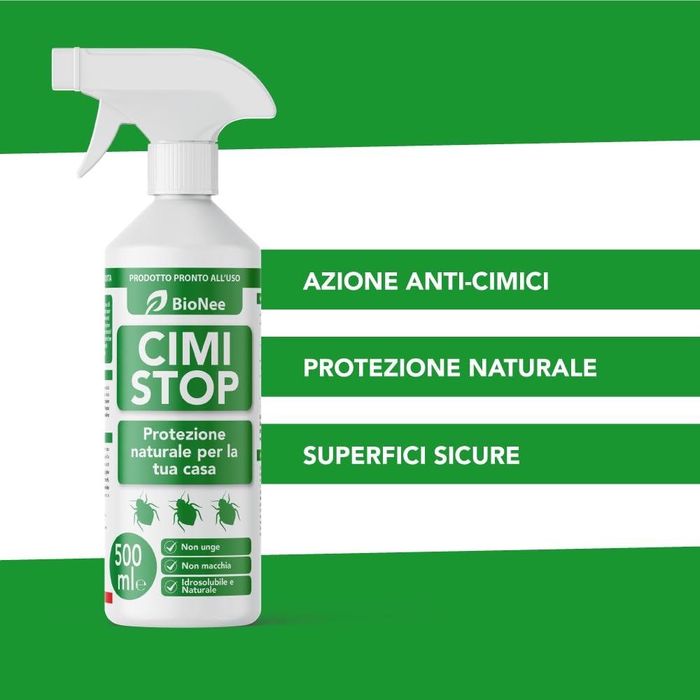CimiSTOP BioNee – Spray Naturale Pronto all’Uso per Superfici Domestiche | Aiuta a Ridurre il Passaggio delle Cimici | Non Unge, Non Macchia – 500 ml