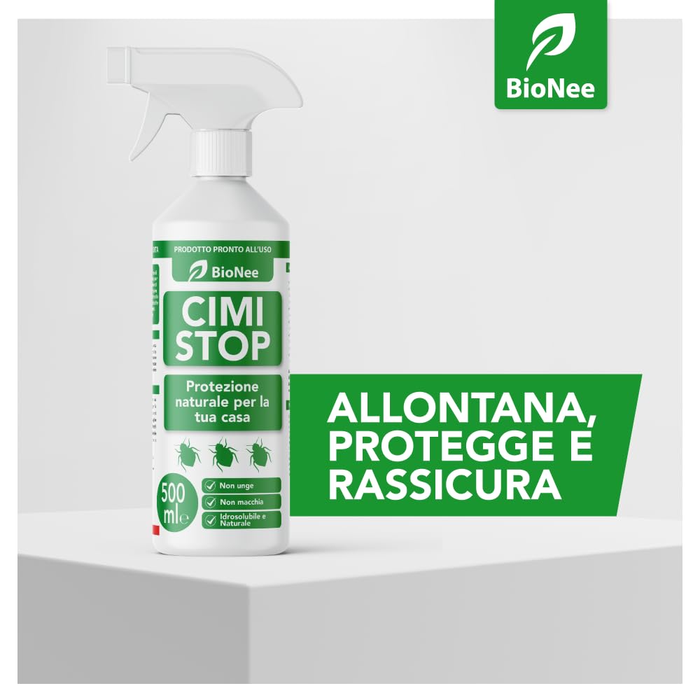 CimiSTOP BioNee – Spray Naturale Pronto all’Uso per Superfici Domestiche | Aiuta a Ridurre il Passaggio delle Cimici | Non Unge, Non Macchia – 500 ml