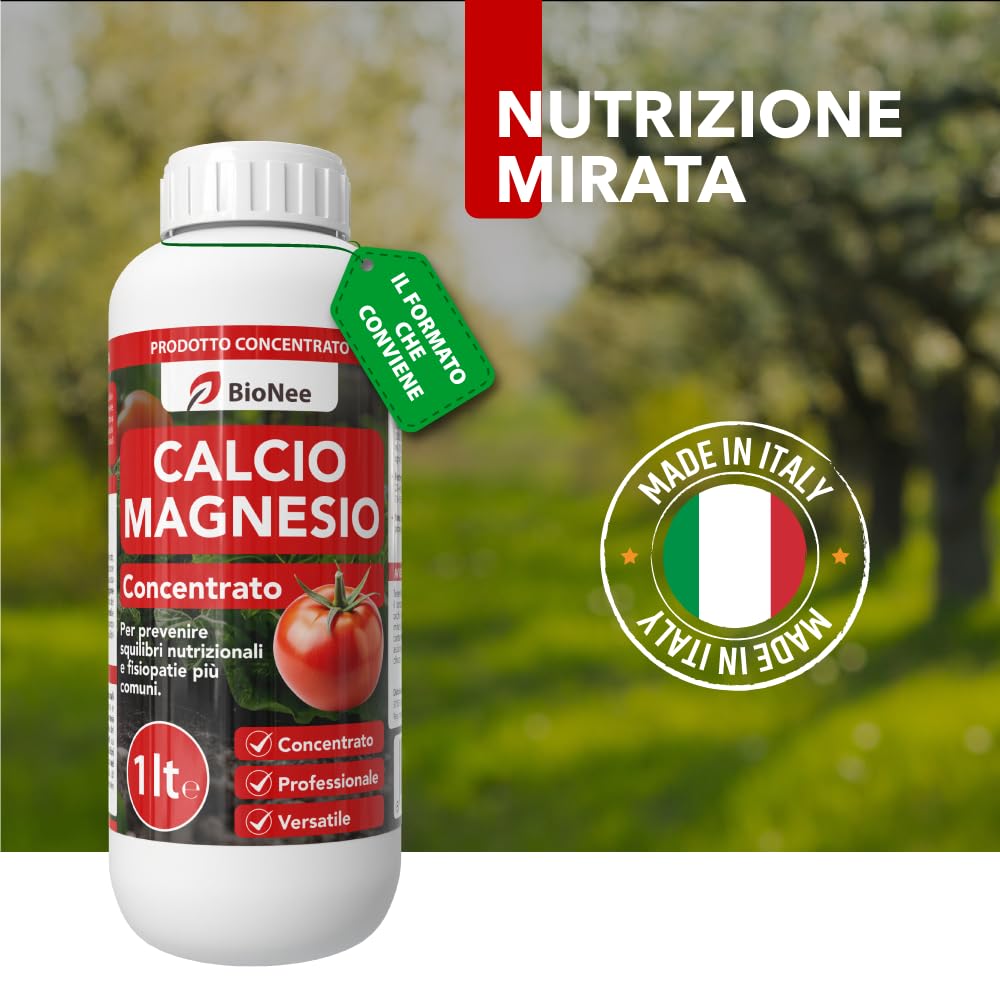 BioNee Calcio Magnesio – Correttivo Liquido Calcio/Magnesio Concentrato per Squilibri Nutrizionali, Supporto Fisiopatie (Marciume Apicale, Tip Burn)