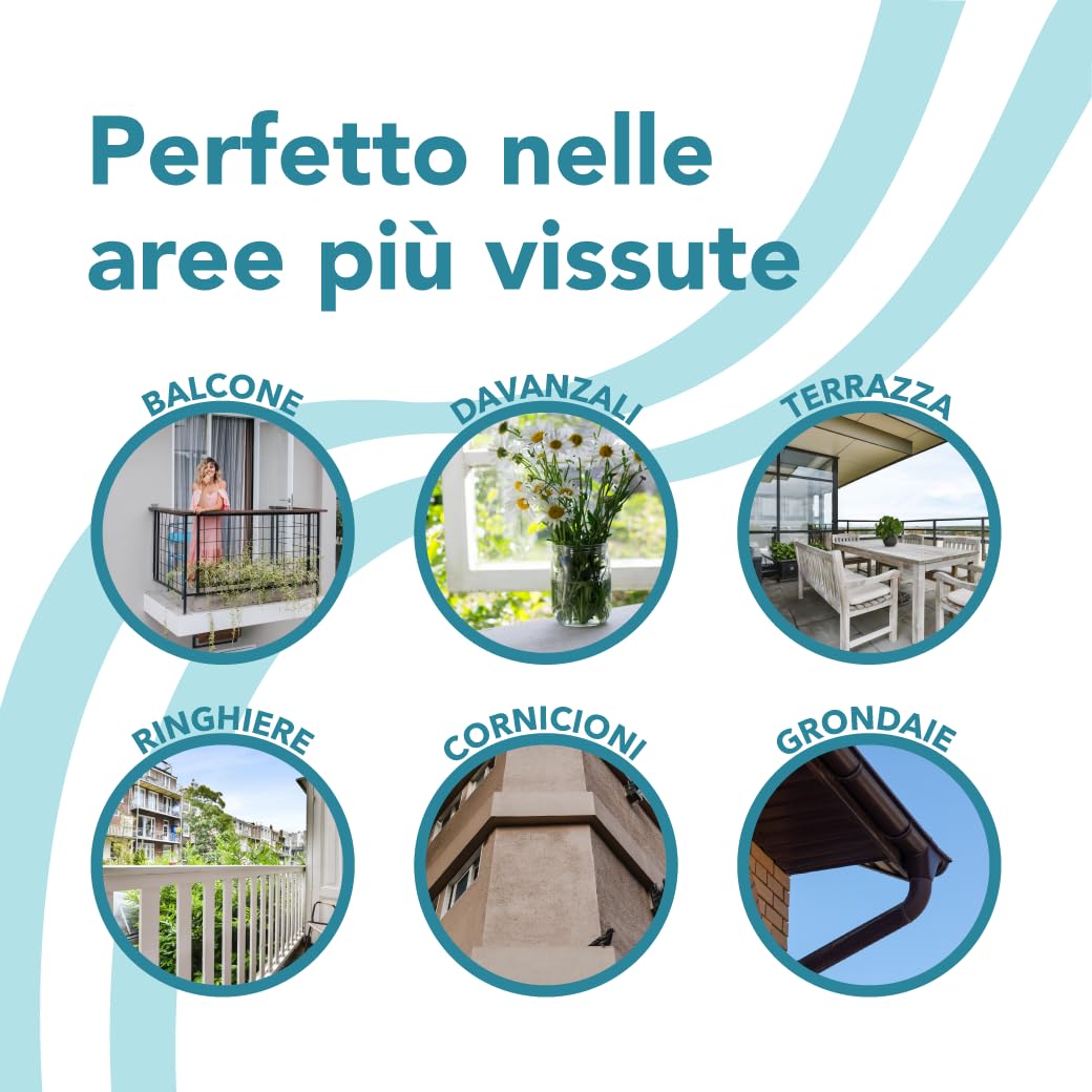 BioNee Piccioni Stop 500 ml – Spray con barriera olfattiva per allontanare piccioni e volatili, per balconi e terrazzi