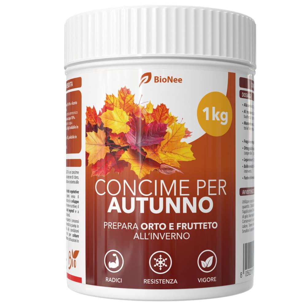 BioNee Concime per Autunno NPK 12-12-17 – Granulare a Lento Rilascio per Orto e Frutteto