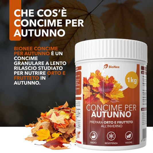 BioNee Concime per Autunno NPK 12-12-17 – Granulare a Lento Rilascio per Orto e Frutteto