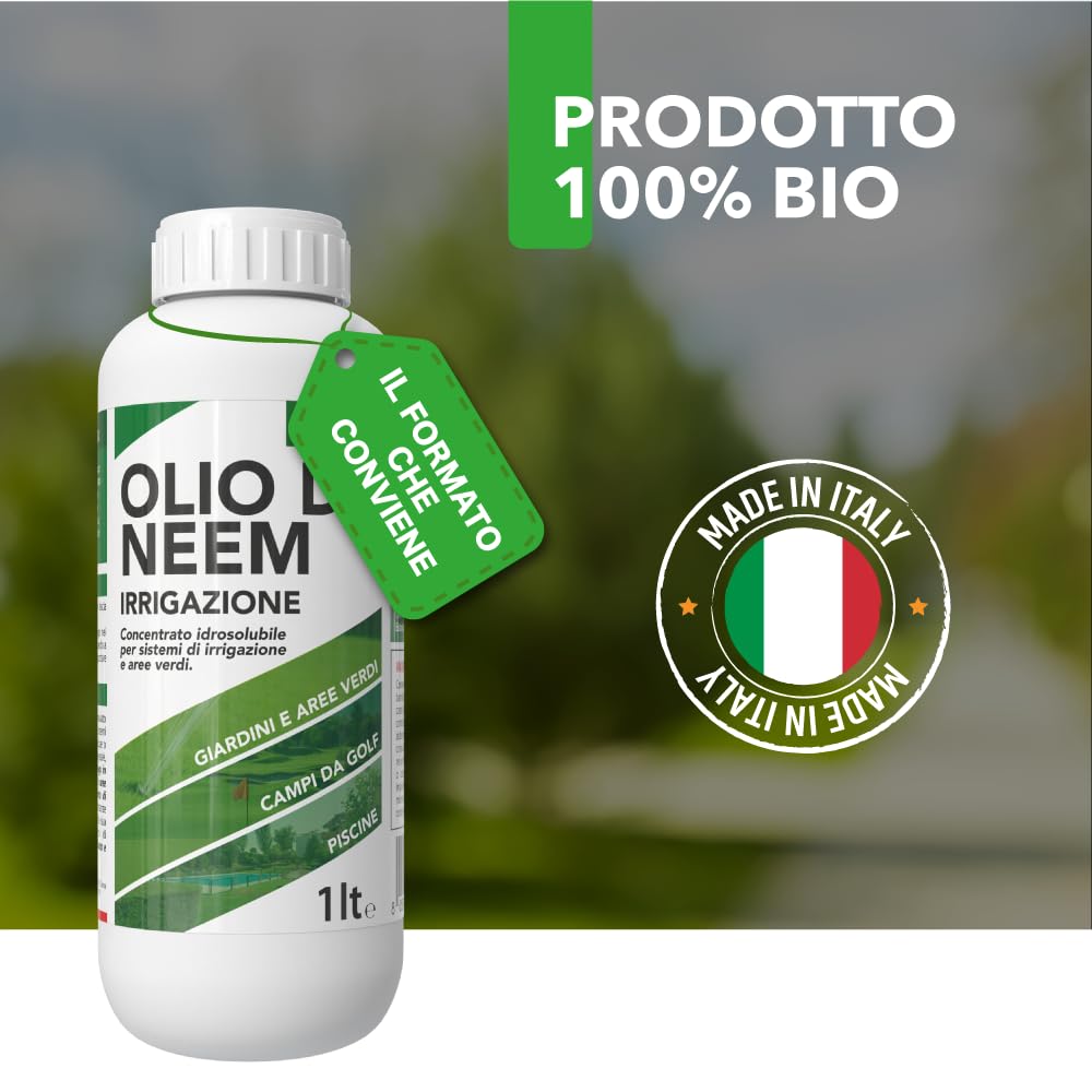 BioNee Olio di Neem Speciale Irrigazione 1L – Concentrato Idrodispersibile per Sistemi di Irrigazione e Aree Verdi