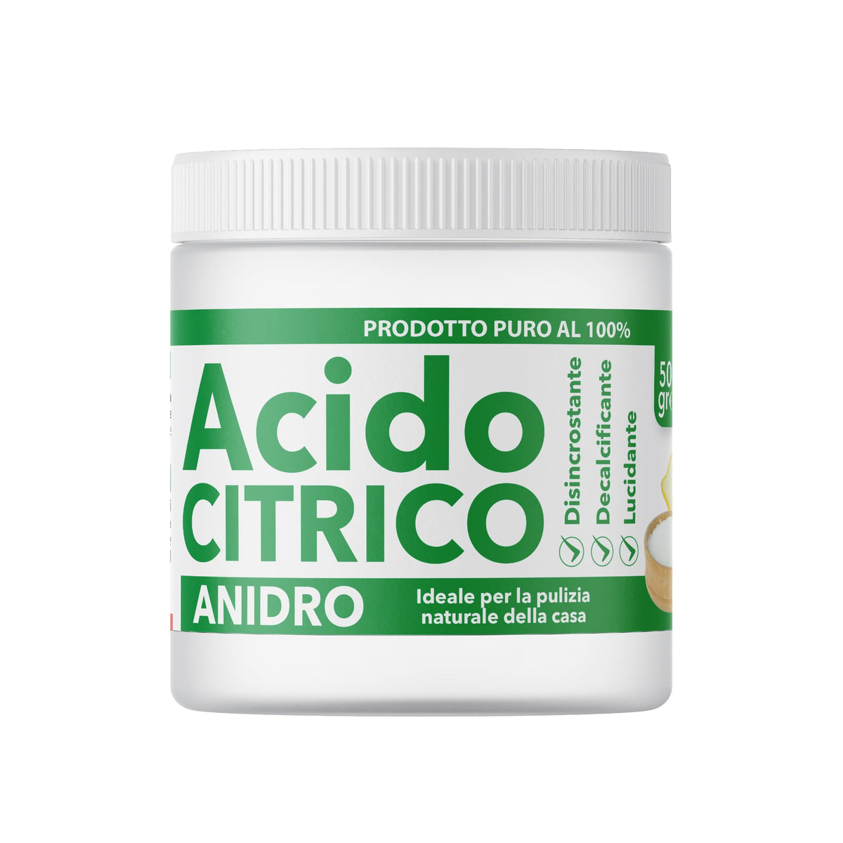 BioNee Acido Citrico Anidro Puro 500g – Polvere Naturale per Pulizia Domestica | Anticalcare, Ammorbidente, Disincrostante e Detergente Multiuso