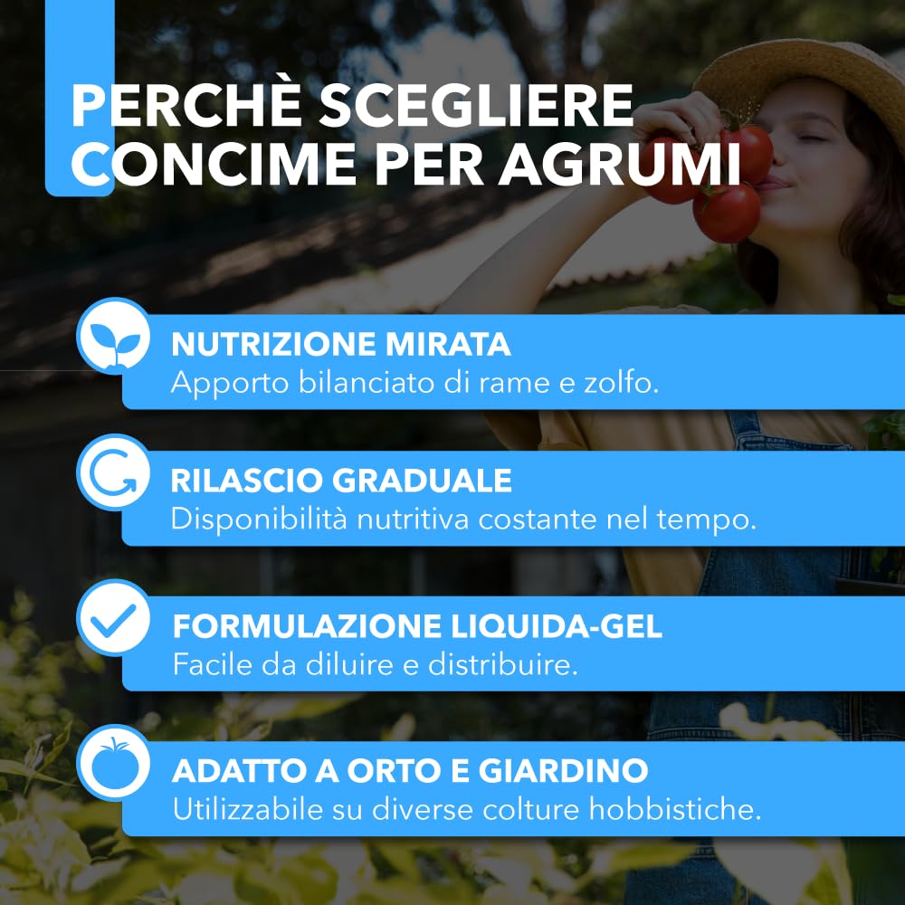 Rame Zolfo Nano Concentrato – Concime Inorganico Liquido-Gel a Base di Rame e Zolfo per Orto e Giardino