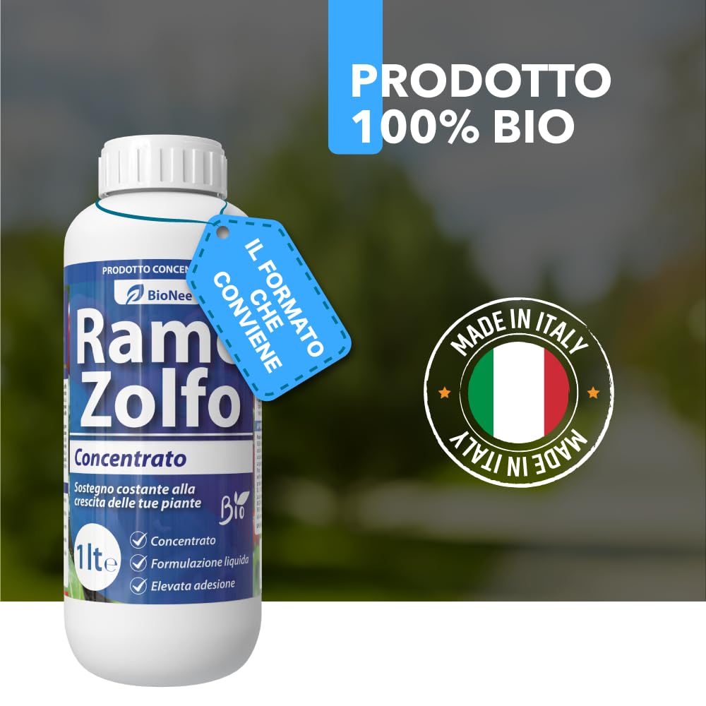 Rame Zolfo Nano Concentrato – Concime Inorganico Liquido-Gel a Base di Rame e Zolfo per Orto e Giardino
