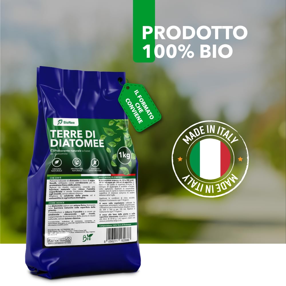Terre di Diatomee BioNee – Corroborante Naturale per Piante – Uso Orto e Giardino 1 kg