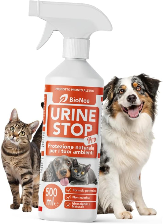 Urine Stop PRO Disabituante Vegetale Potenziato con Agrumi ed Equiseto, Pronto all’Uso per Ridurre la Marcatura Urinaria di Cani e Gatti – Interni ed Esterni – 500 ml
