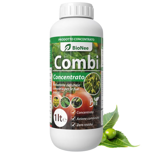 Combi Concentrato BioNee – Trattamento Naturale per Piante con Olio di Neem + Sapone Molle | Contra Afidi, Cocciniglie, Acari, Parassiti | Idrosolubile da Diluire 1L