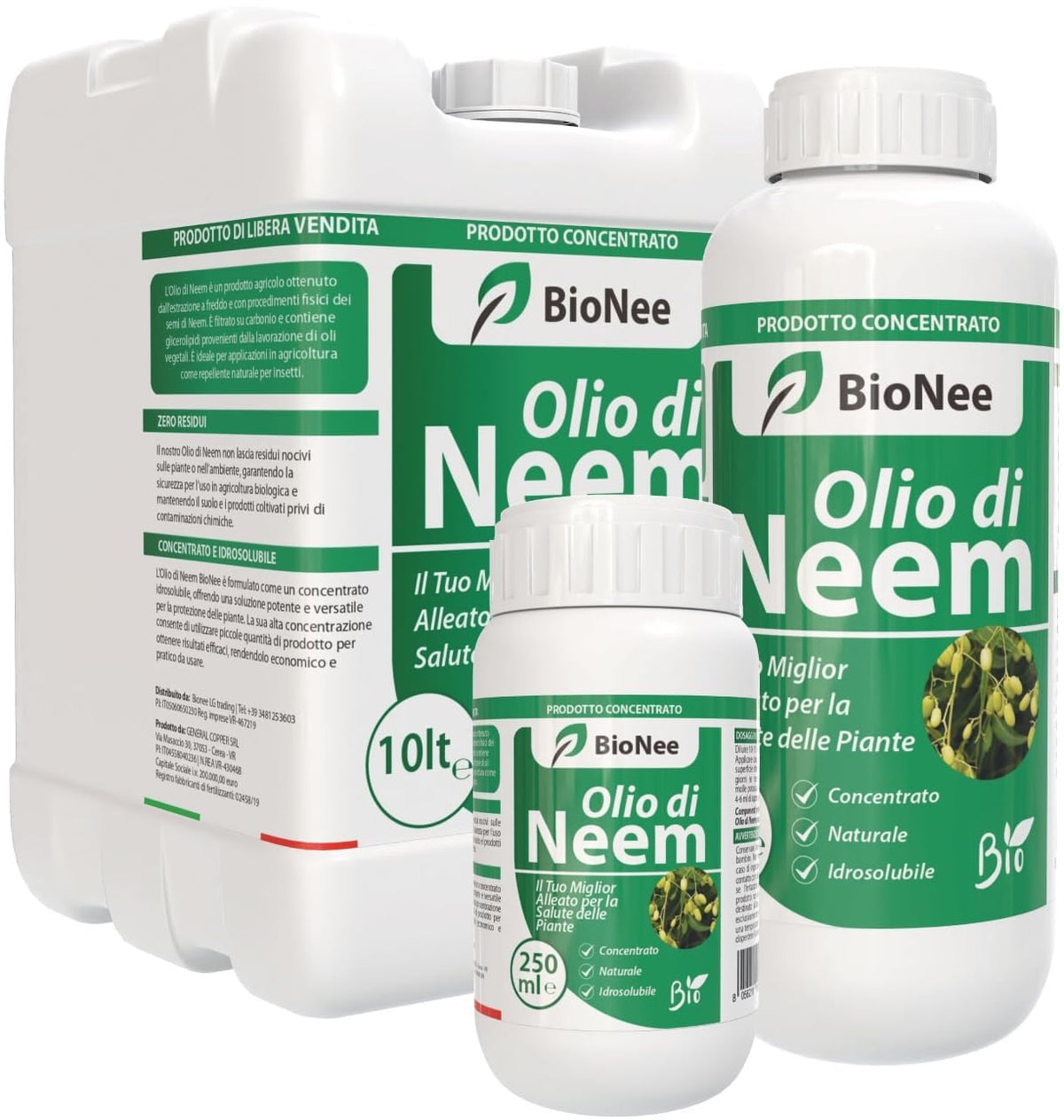 Olio di Neem - insetticida naturale Concentrato - biologico solubile in acqua (1 litro)