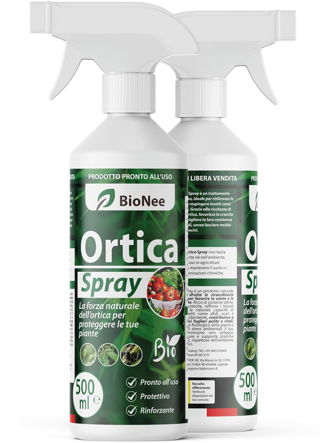 Estratto di Ortica Spray 500 ml – Pronto all'Uso – Naturale, Protettivo e Rinforzante per Piante – Ideale contro Afidi, Acari e Tignole – Per Agricoltura Biologica – Zero Residui 