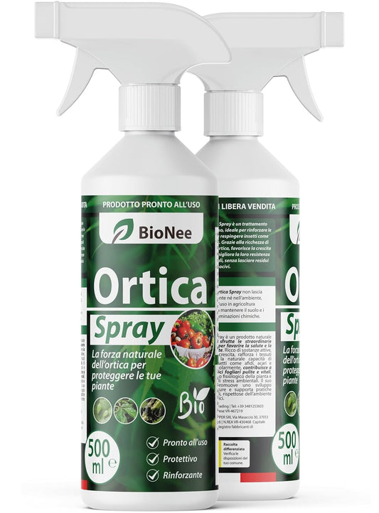 Estratto di Ortica Spray 500 ml – Pronto all'Uso – Naturale, Protettivo e Rinforzante per Piante – Ideale contro Afidi, Acari e Tignole – Per Agricoltura Biologica – Zero Residui 
