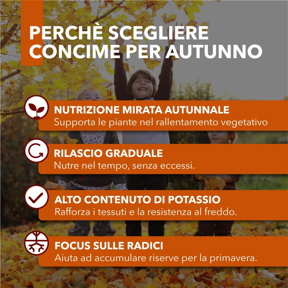 BioNee Concime per Autunno NPK 12-12-17 – Granulare a Lento Rilascio per Orto e Frutteto