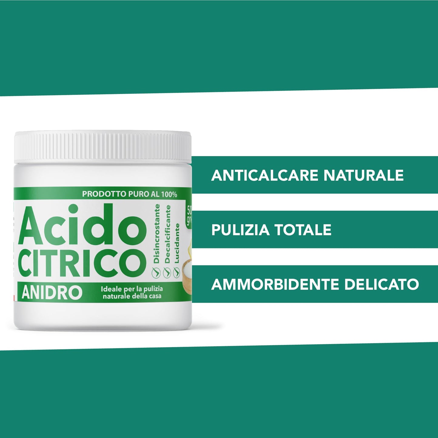 BioNee Acido Citrico Anidro Puro 500g – Polvere Naturale per Pulizia Domestica | Anticalcare, Ammorbidente, Disincrostante e Detergente Multiuso