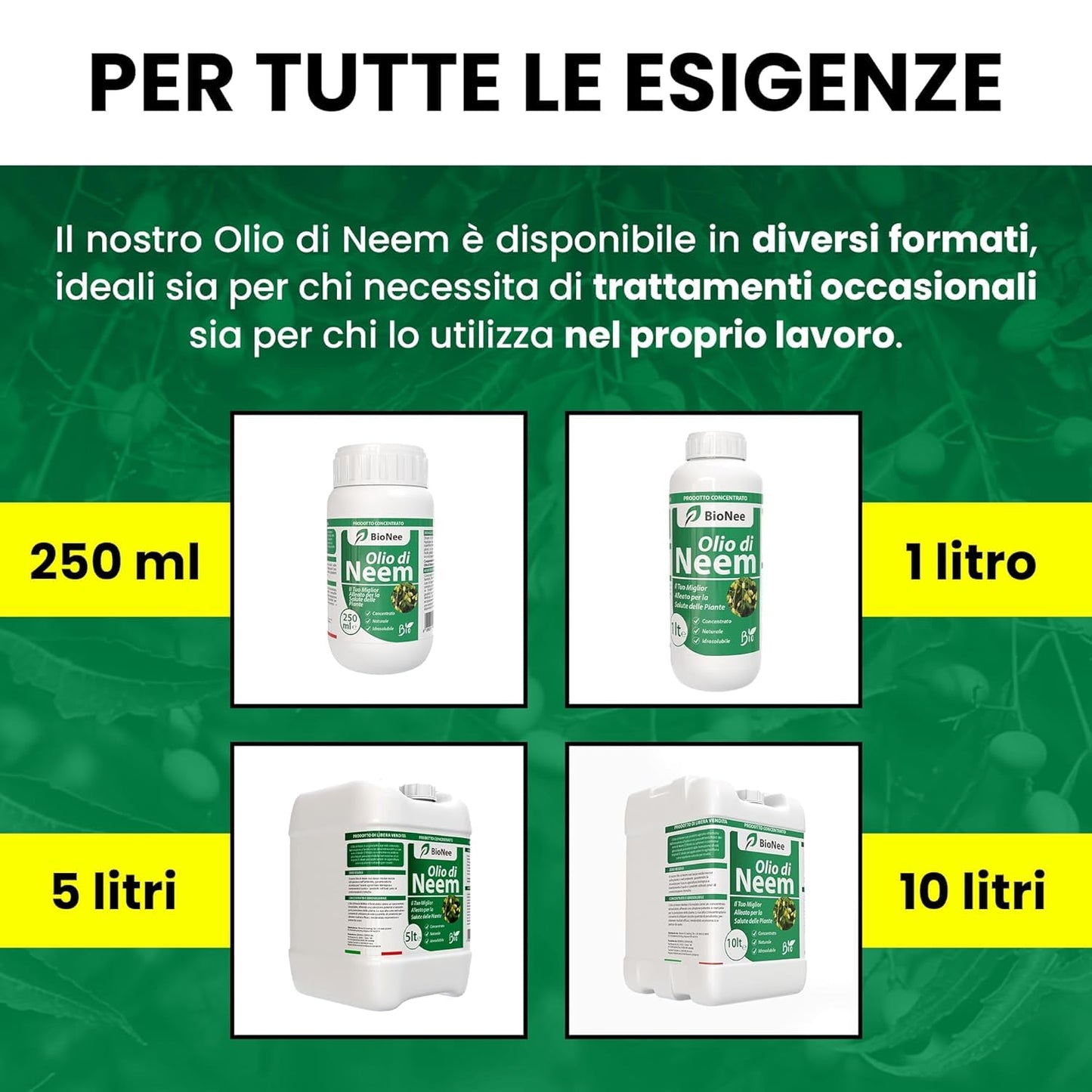 Olio di Neem - insetticida naturale Concentrato - biologico solubile in acqua (1 litro)
