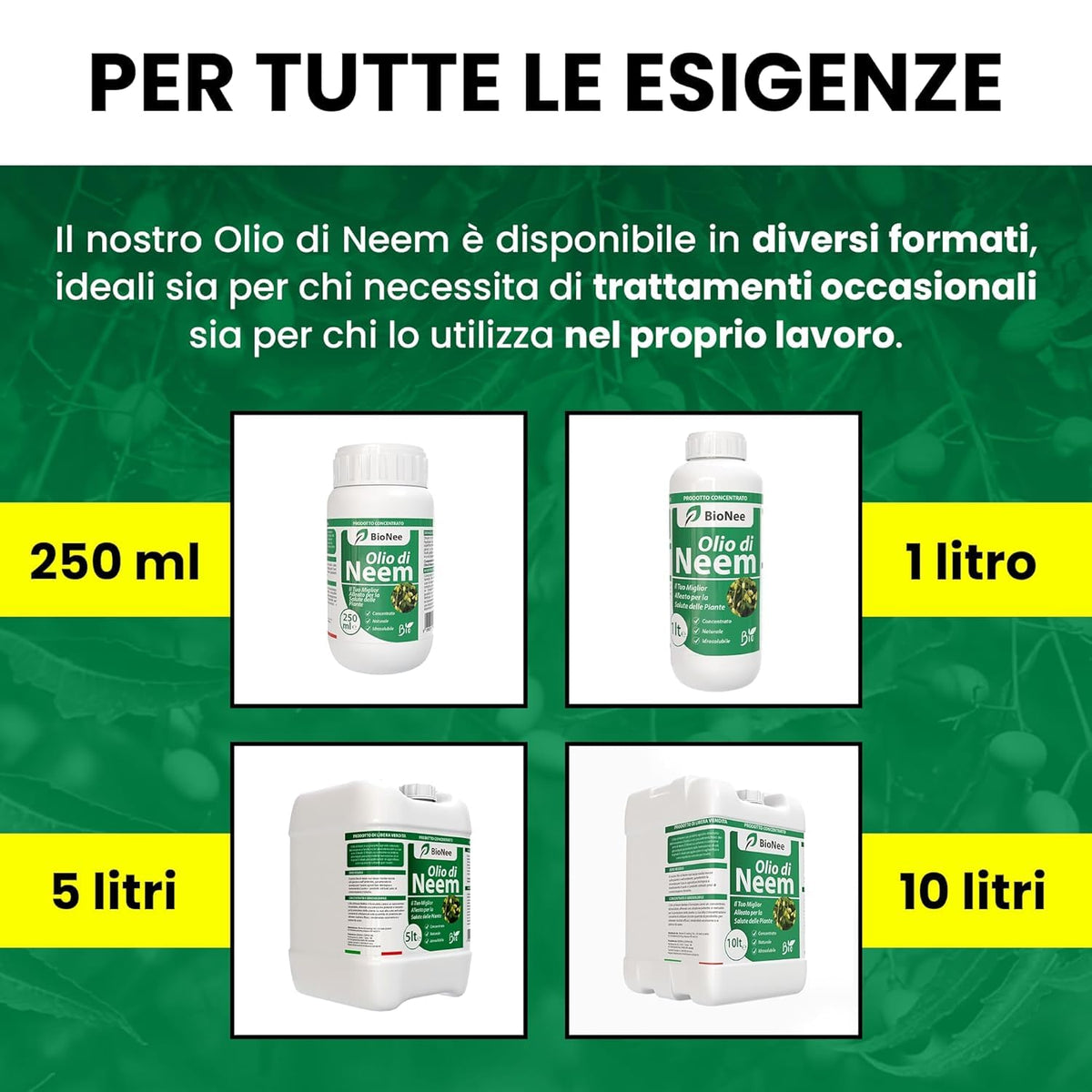 Olio di Neem - insetticida naturale Concentrato - biologico solubile in acqua (1 litro)