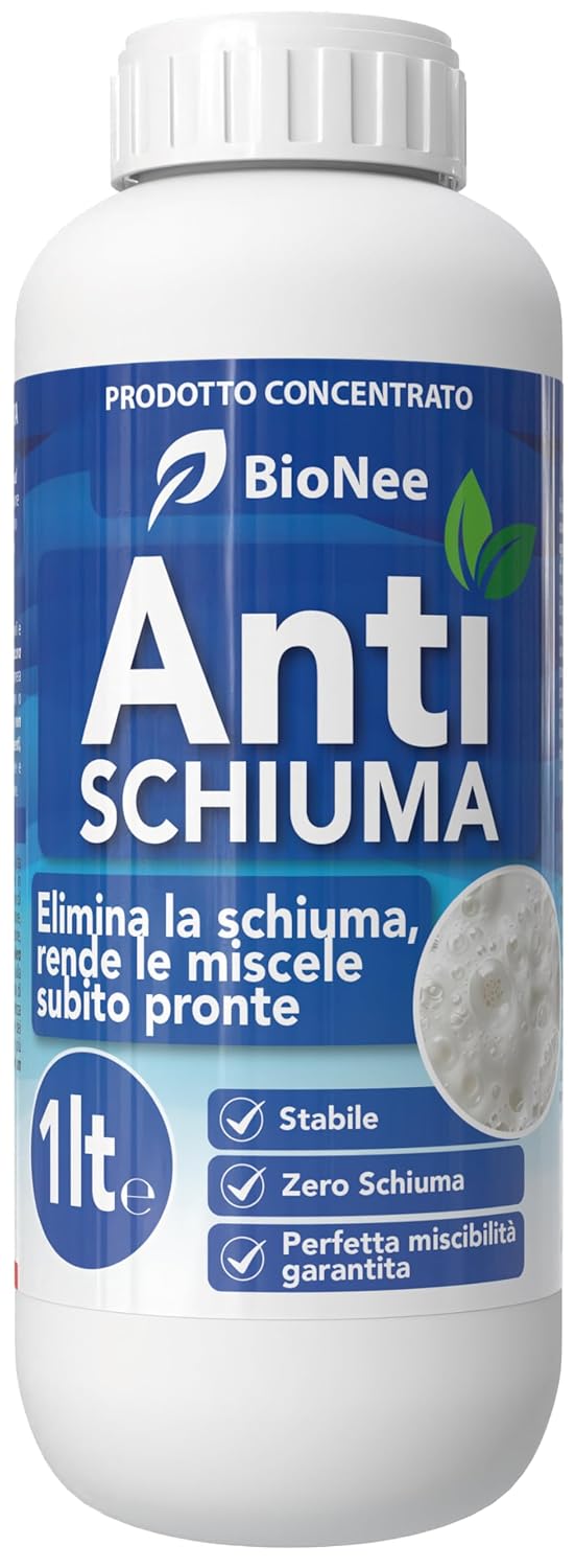 Anti Schiuma Concentrato 1 Litro – Additivo Tecnico per Eliminare la Schiuma nelle Soluzioni Acquose, Miscele, Emulsioni e Fertirrigazione – Compatibile con Concimi e Nutrienti
