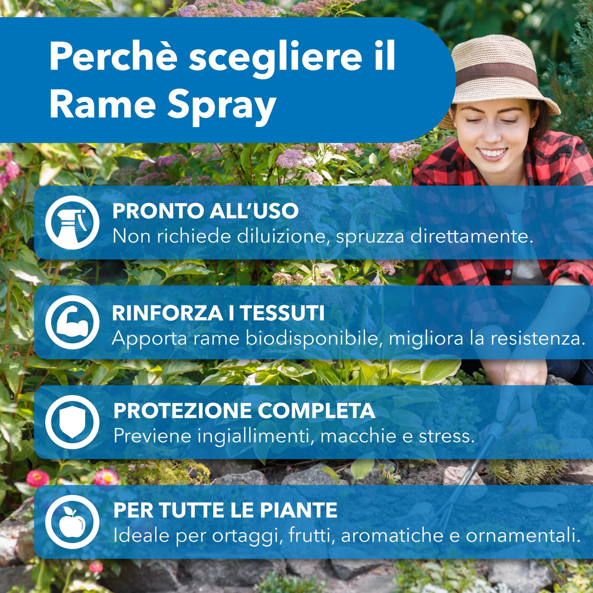 Rame Spray 500 ml – Trattamento naturale pronto all’uso per piante ornamentali, da frutto, orto e giardino – Con rame, caolino e microelementi (ramespray)