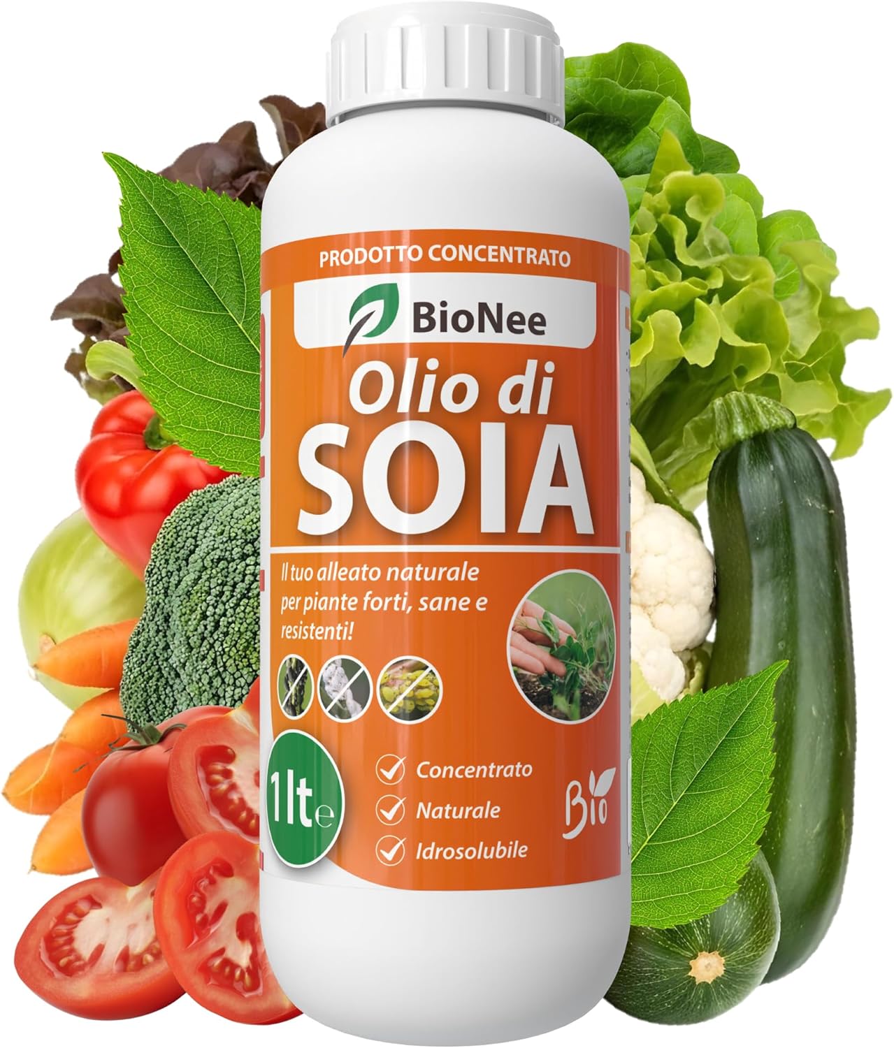BioNee Olio di Soia Concentrato 1L – Corroborante Naturale Vegetale per Piante Forti e Resistenti | Potenziatore delle Difese Naturali | Concentrato Idrosolubile