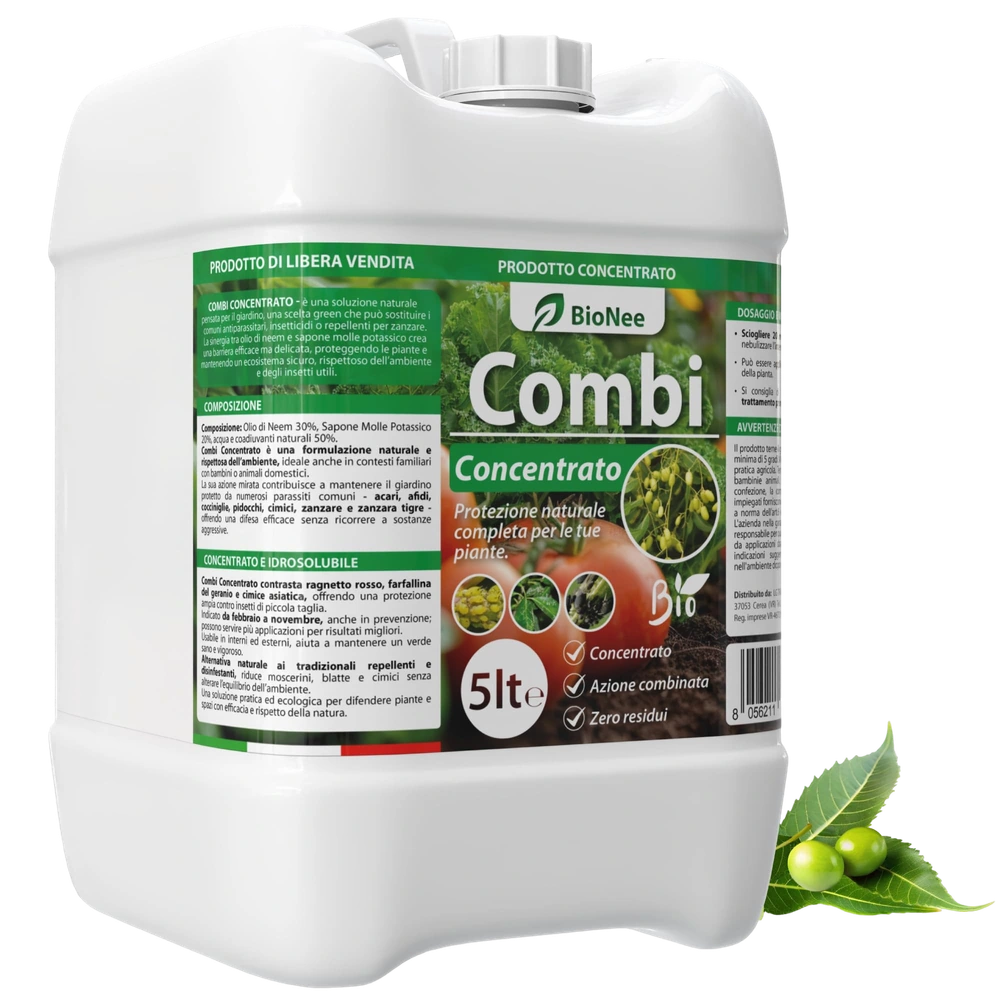 Combi Concentrato – con Olio di Neem + Sapone Molle – Idrosolubile da Diluire